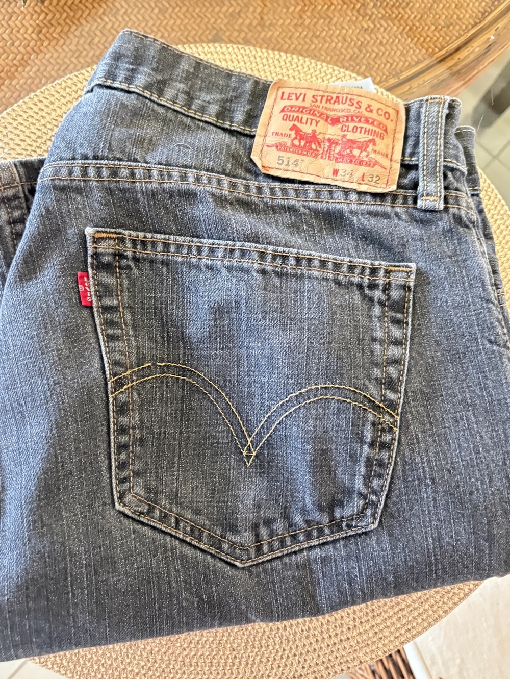 Levi's Men's Straight Jeans in Faded Blue with Red Tab